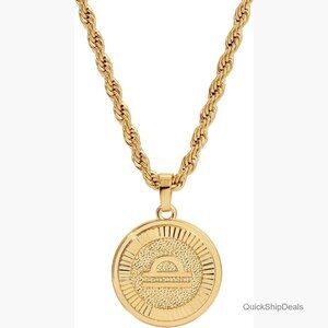 18k Gold Plated Libra Zodiac Pendant Necklace, Tarnish Resistant